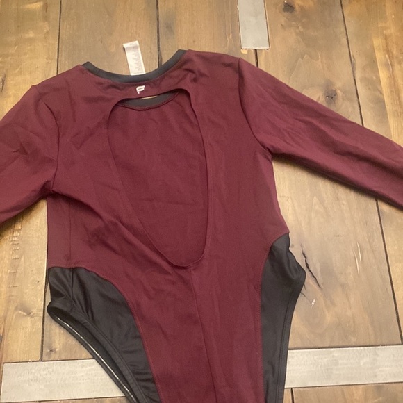 Fabletics Karleen high waist body suit slimming burgundy size M - Picture 7 of 7